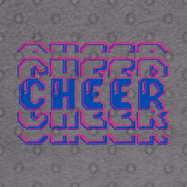 Neon cheer gamer style stacked text by PixieMomma Co